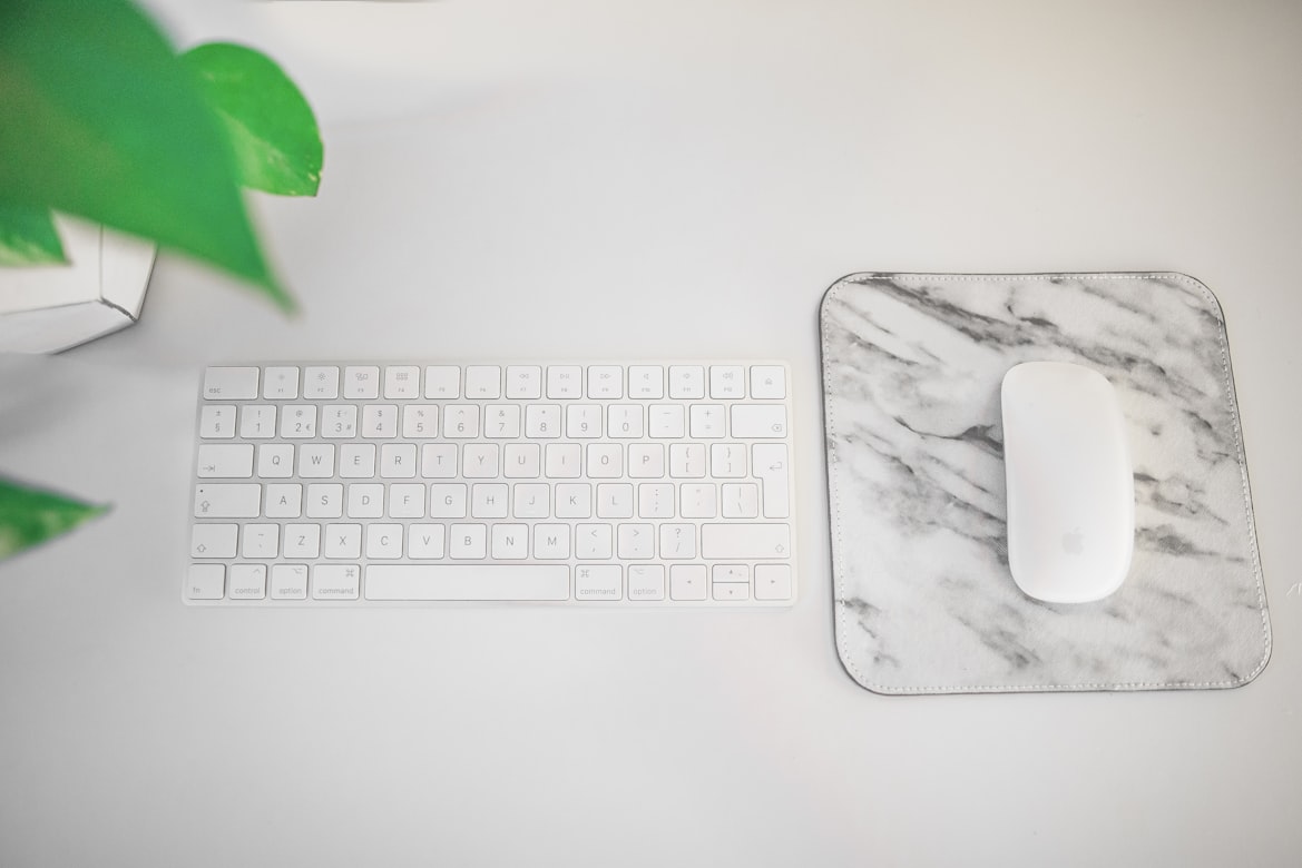 Custom mouse pad with colorful design on desk setup